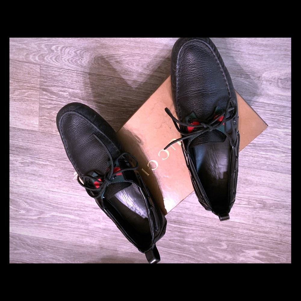Men’s Black Leather Driving Shoes
